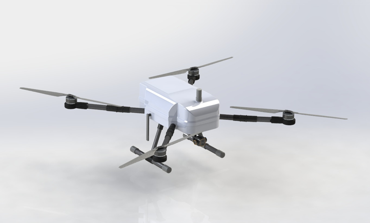 Quadcopter CAD model — X configuration
