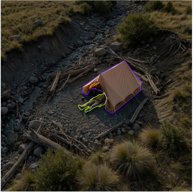 Target detection on an aerial image